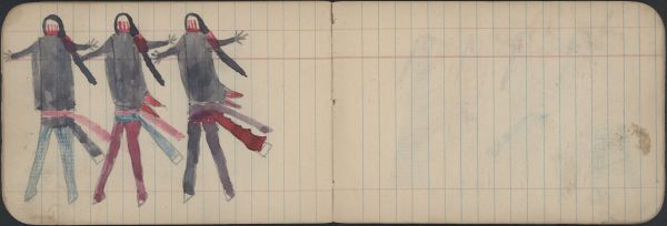 GROUP, DANCE: Three Men in Black Shirts Dance; Blank Page