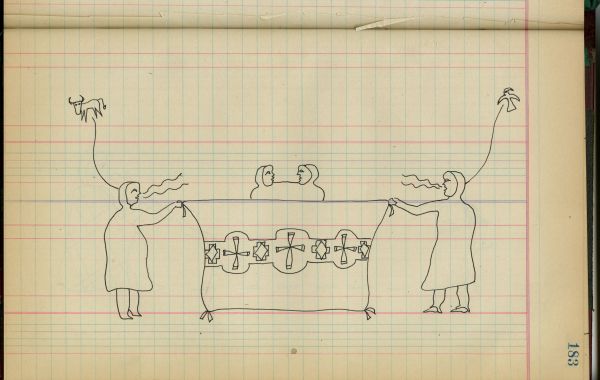 Married behind blanket held by two women