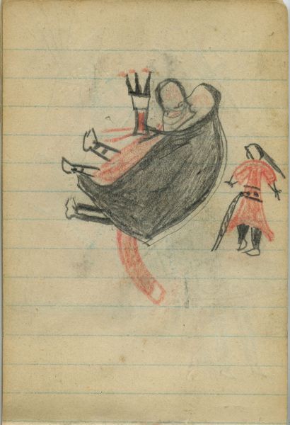 COURTING: A Small Female Figure and Sitting Couple   