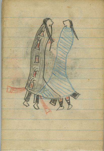 COURTING: A man in a Bear Paw Blanket Courts a Woman in a Blue Blanket