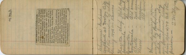 TEXT: Newspaper Clipping About Harper's Weeklyners in Dodge City; Handwritten Inscription