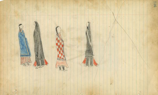 2 couples and tipi outline/sketch