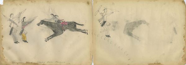 Cheyenne Warrior Killing Three Pawnee 