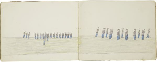 In formation (facing forward) | In formation (facing right)