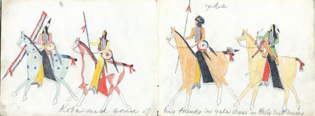 Koba-Russell Sketchbook: Plate 11 Koba and some of his friends in gala dress on their best horse