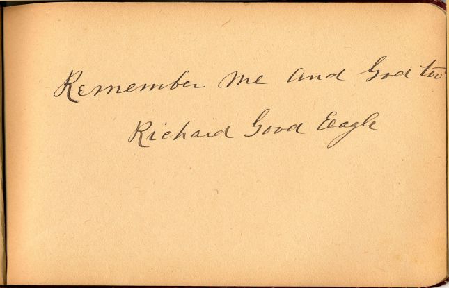 Rosebud School Album: Plate 17 Writing sample - Richard Good Eagle